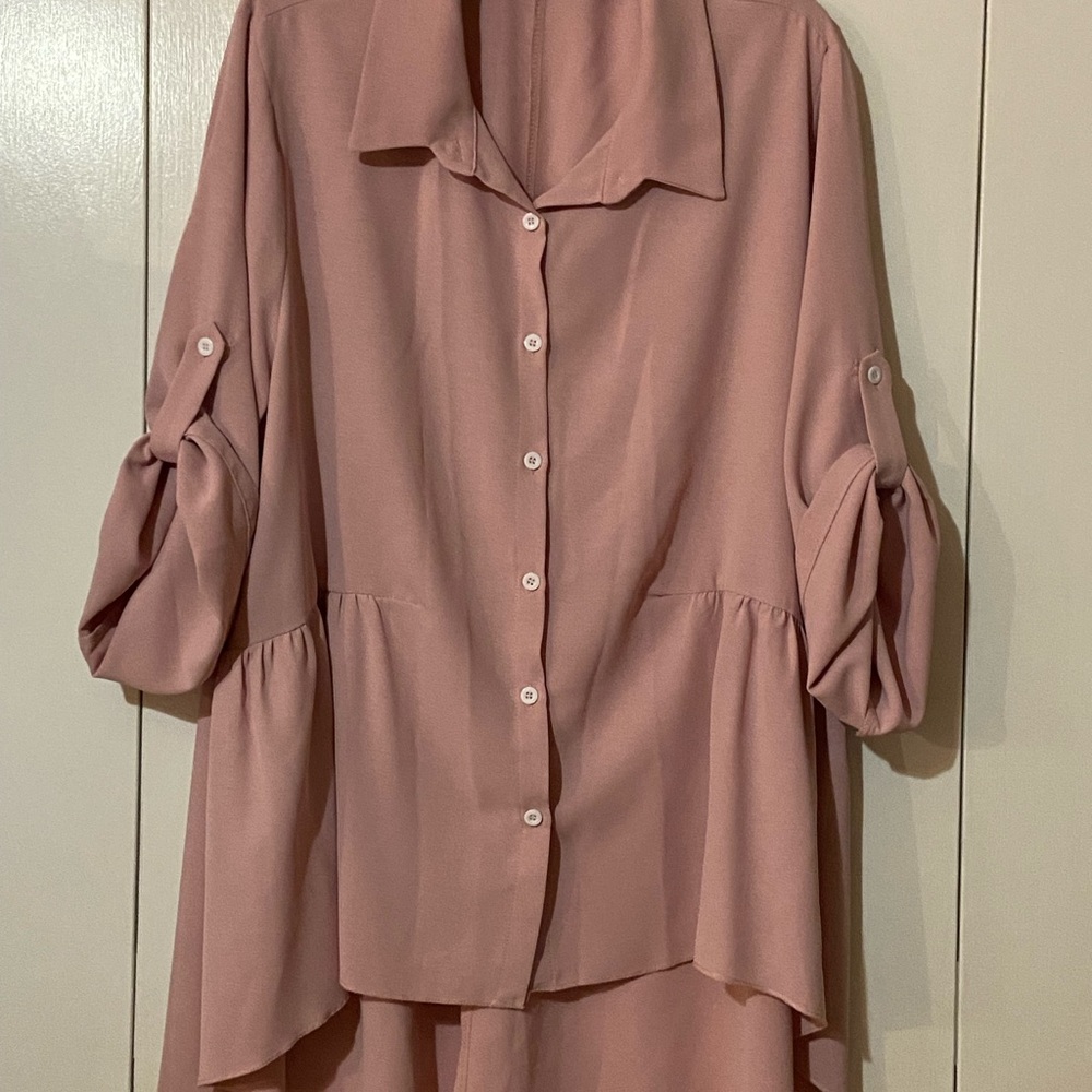 SHEIN Mauve Button-Down Shirt